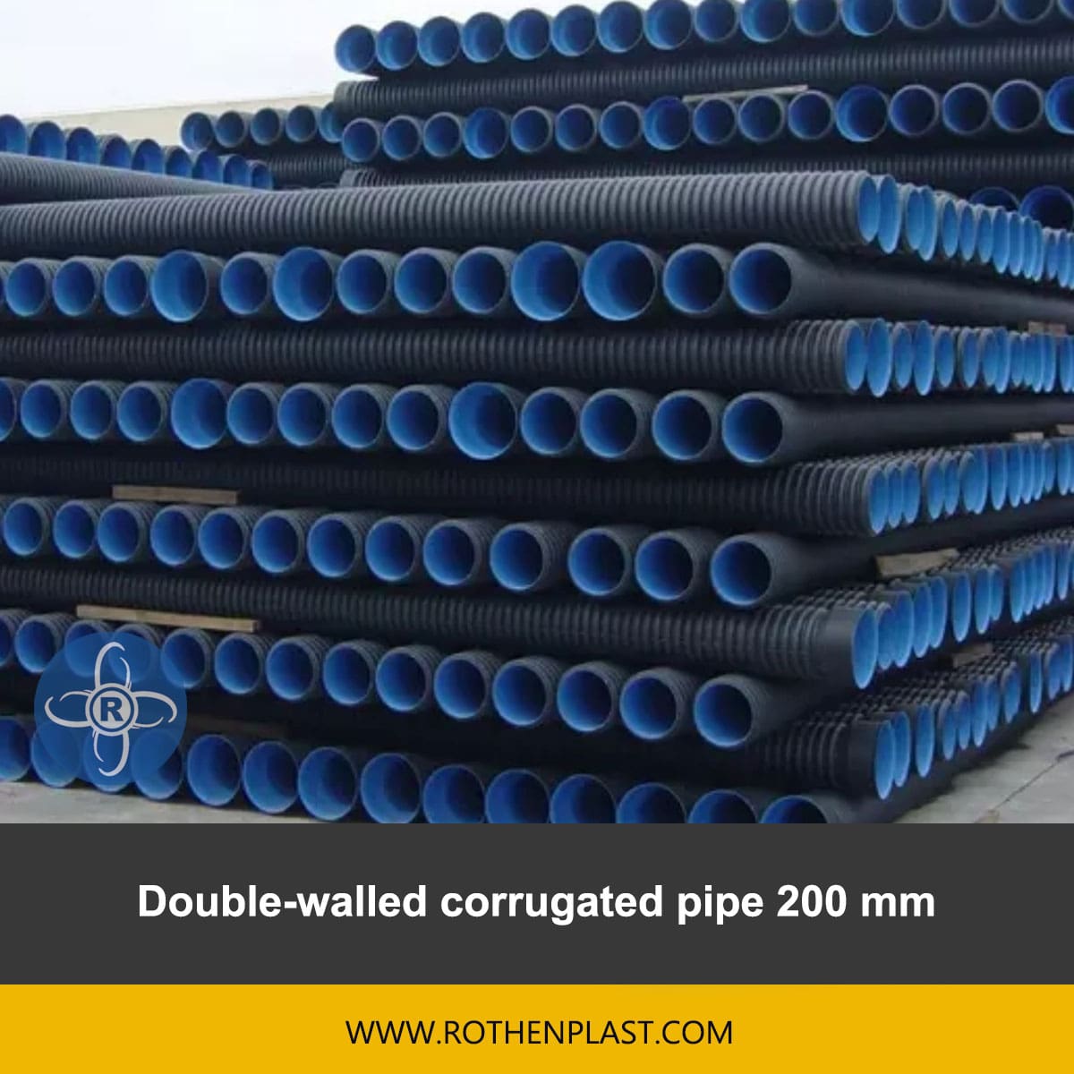 Double walled corrugated pipe 200 mm